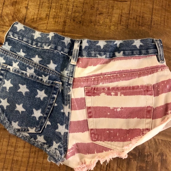 BULLHEAD DENIM American Flag Denim Shorts SZ 3 - Picture 3 of 5